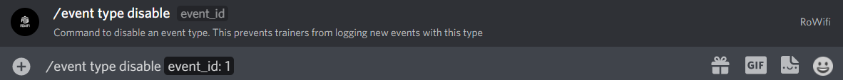 Event Type Disable